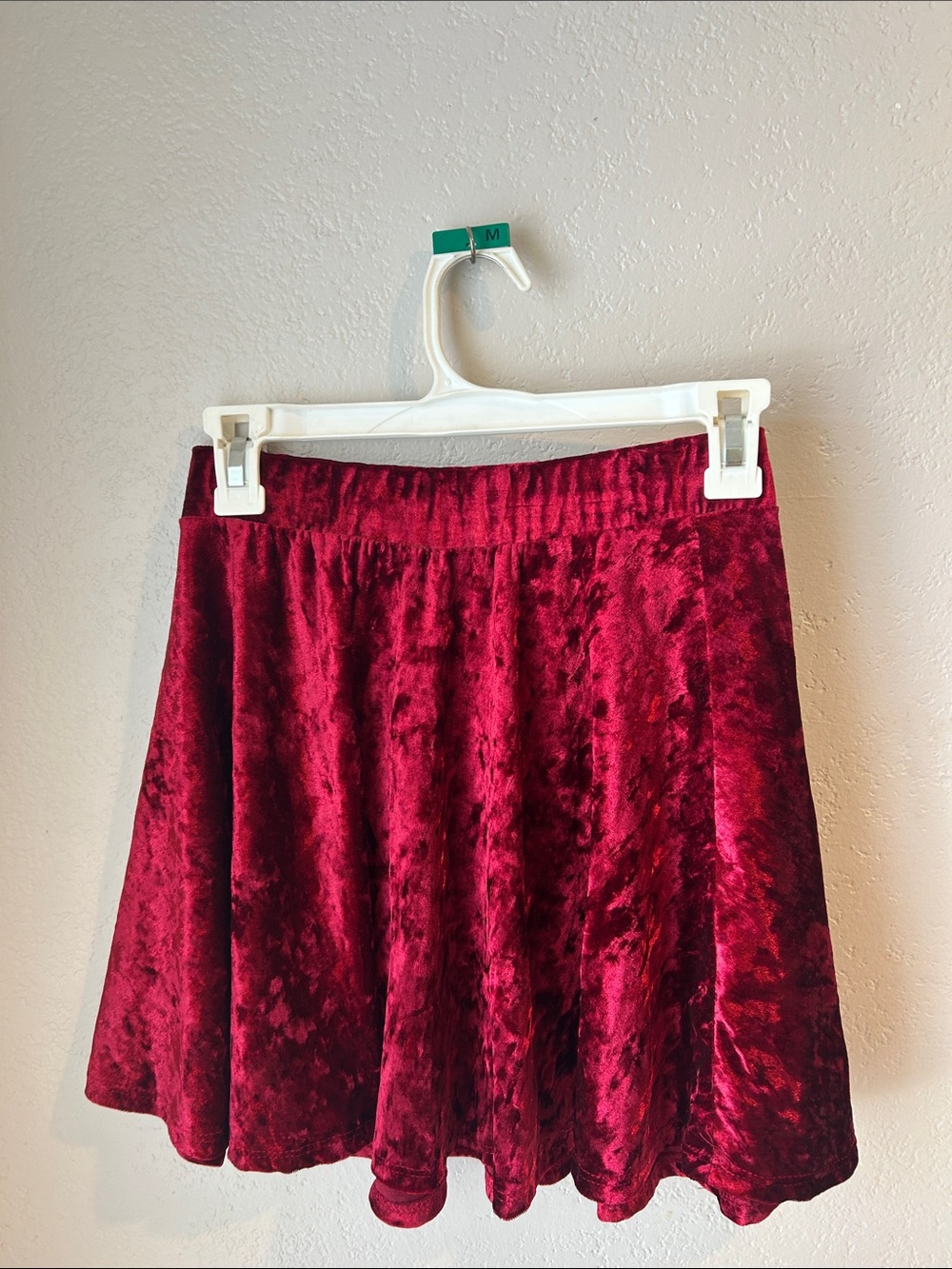 a'gaci Red Velvet Skater Skirt